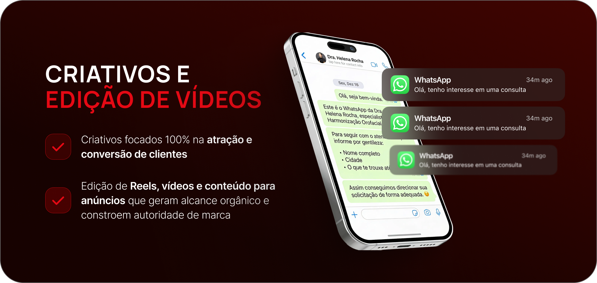 criativos e edição de vídeos